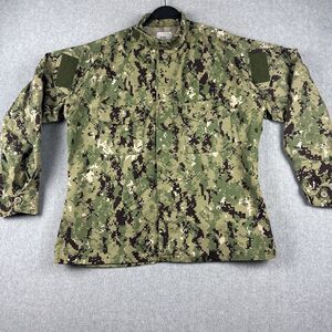 U.S. Navy Blouse Mens L Working Uniform Type III NWU Seals Military Camo Shirt